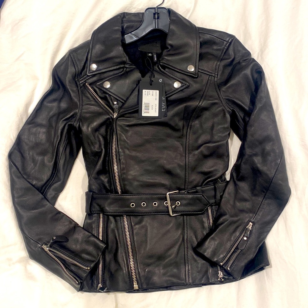 NWT Paige Dita Black Leather Jacket - XS